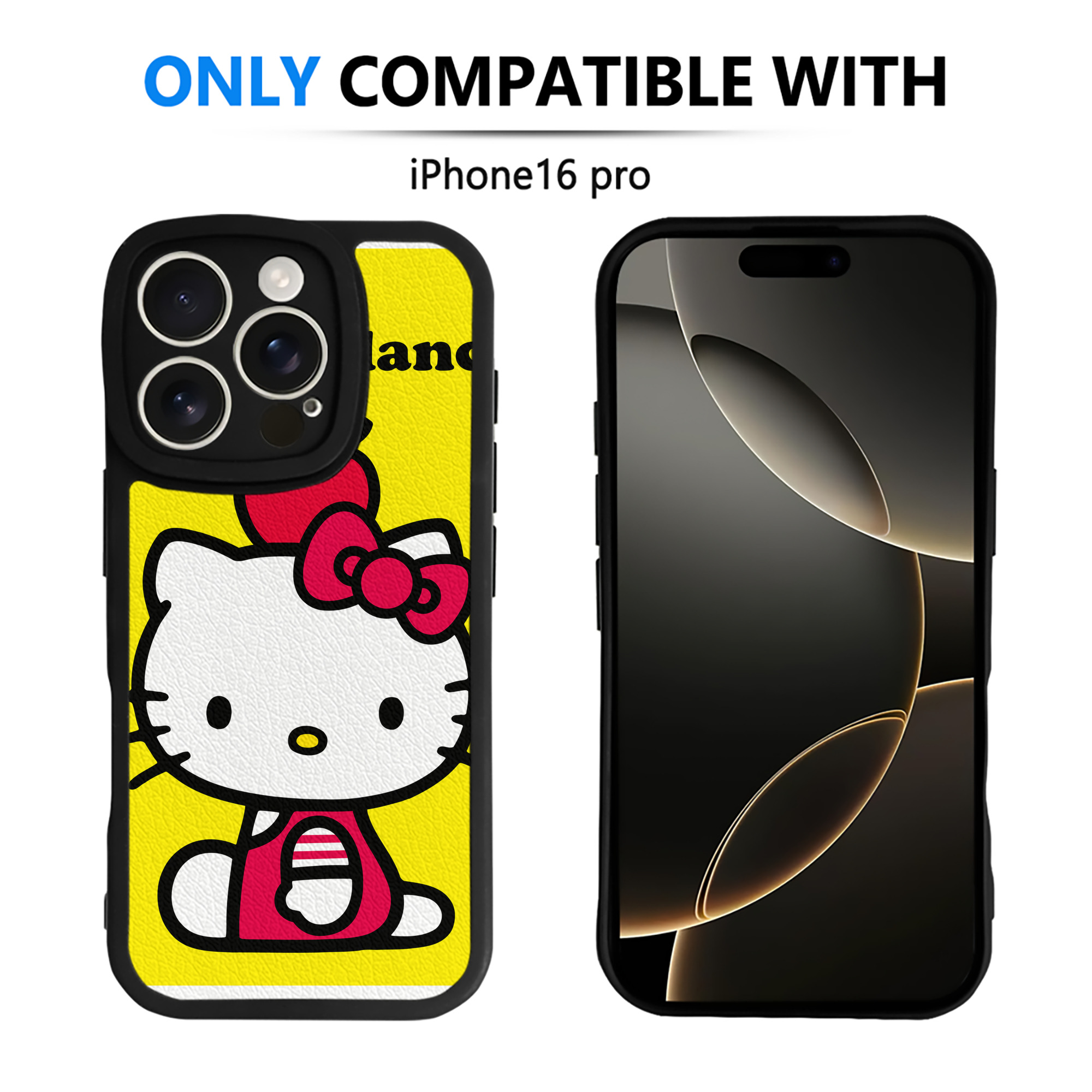 （画像用） Hello Kitty ハローキティ 【iPhone 16シリーズ対応】シリコンスマホケース（レザー調） 材質：シリコン